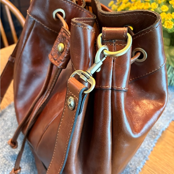 Patricia Nash Rich Brown Leather Shoulder Bag - Picture 2 of 7